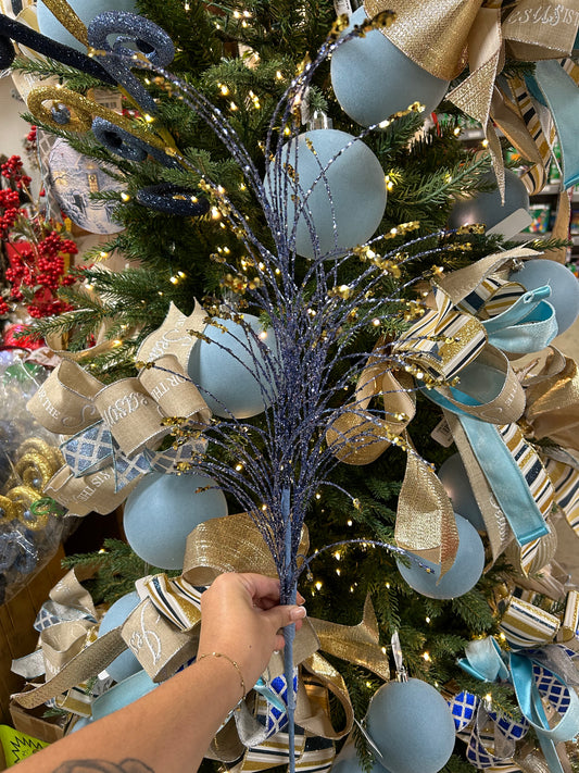 35 Inch Smoke Blue Glitter Fishline Spray