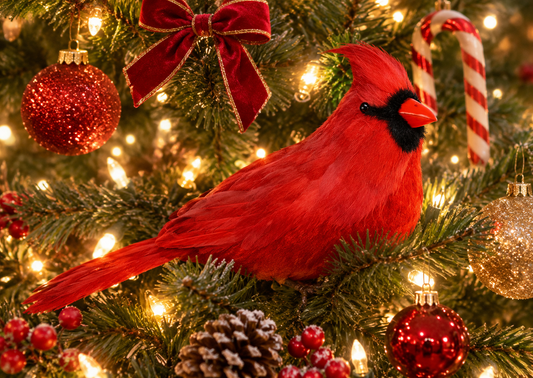 11 Inch Red Feather Cardinal