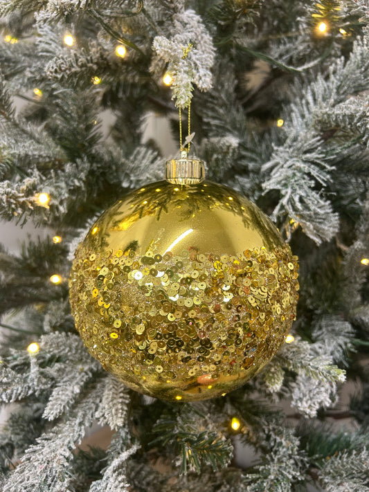 6 Inch Gold Sequin Ball Ornament