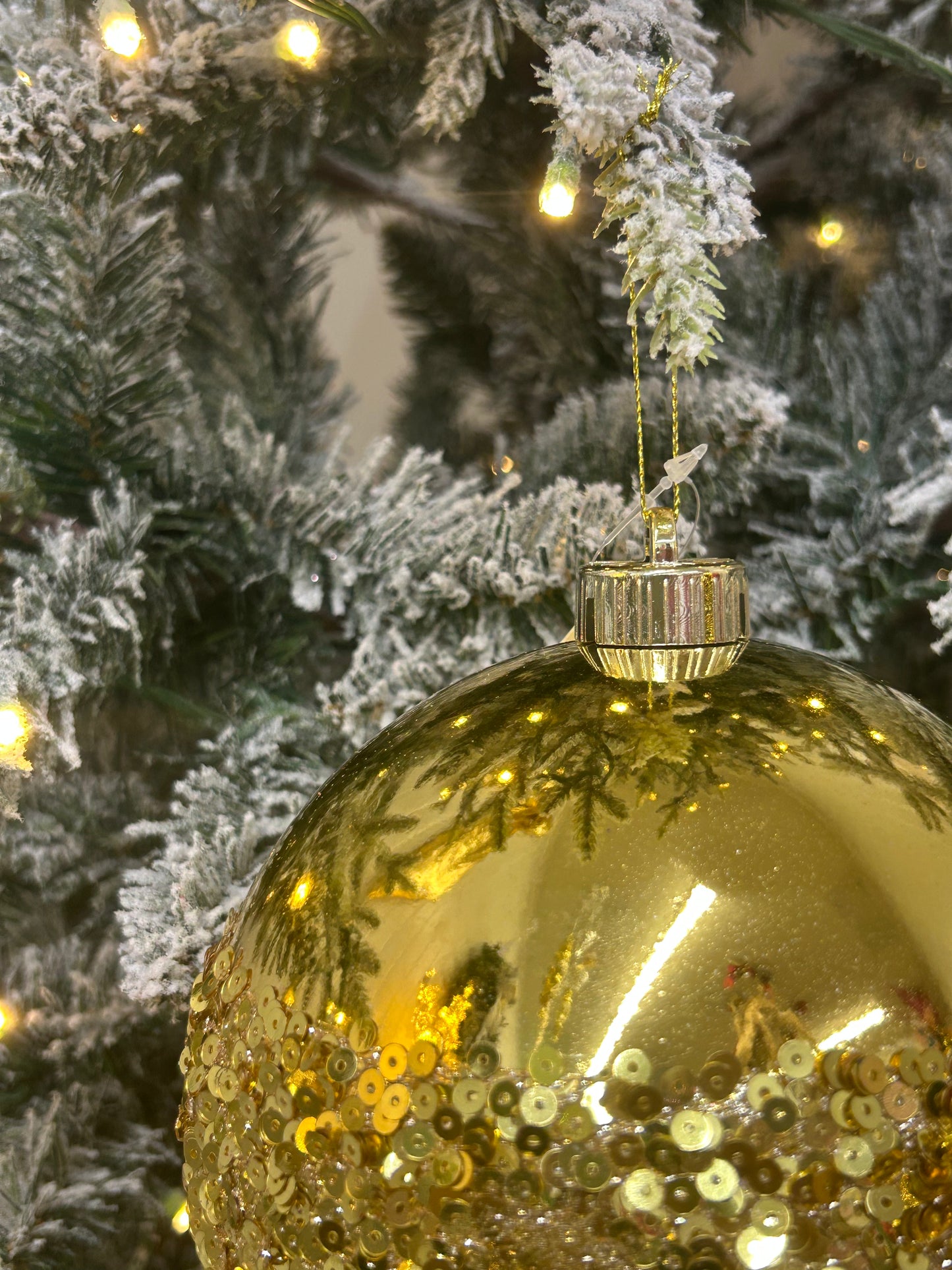 6 Inch Gold Sequin Ball Ornament