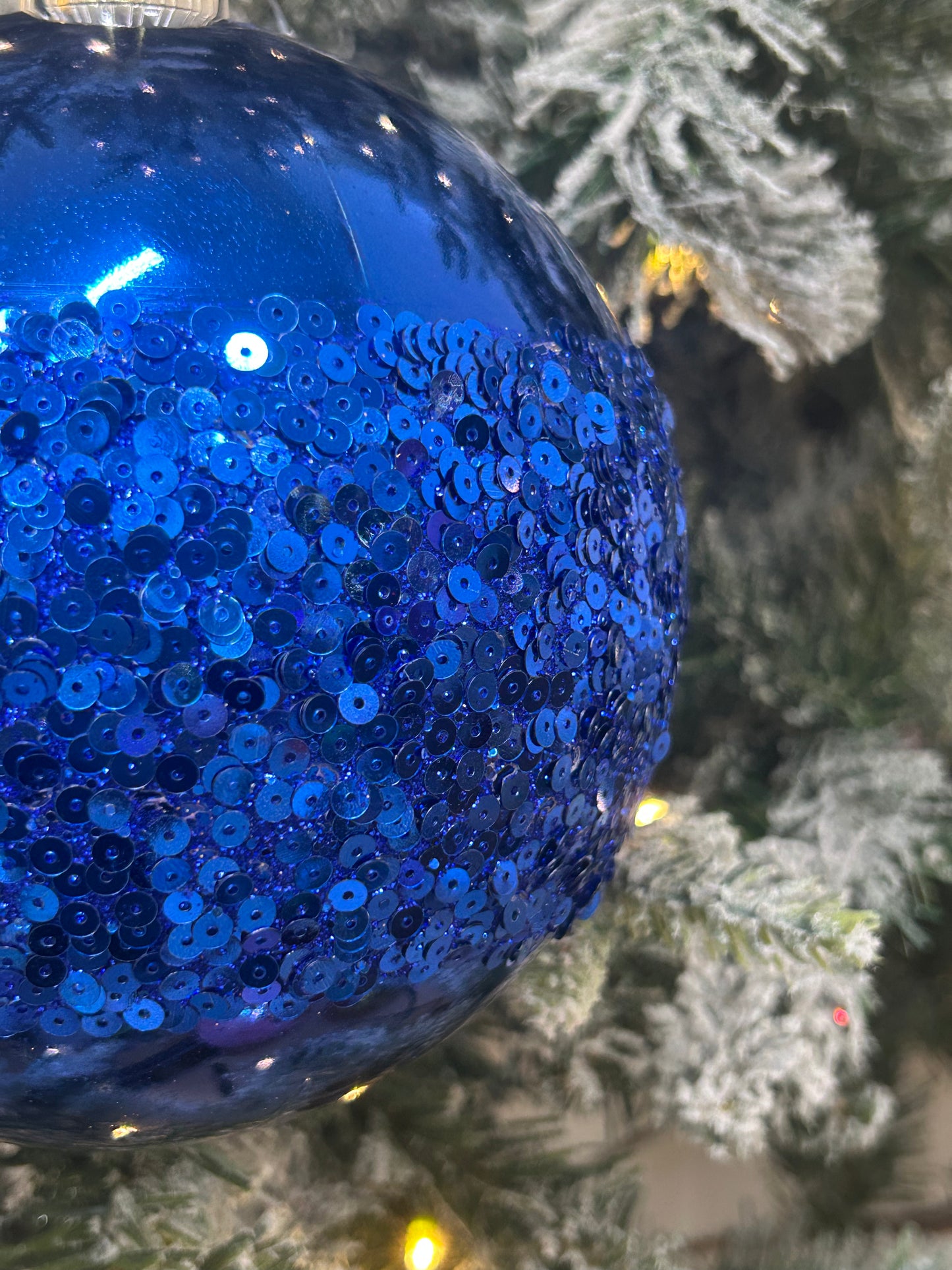 6 Inch Royal Blue Sequin Ball Ornament