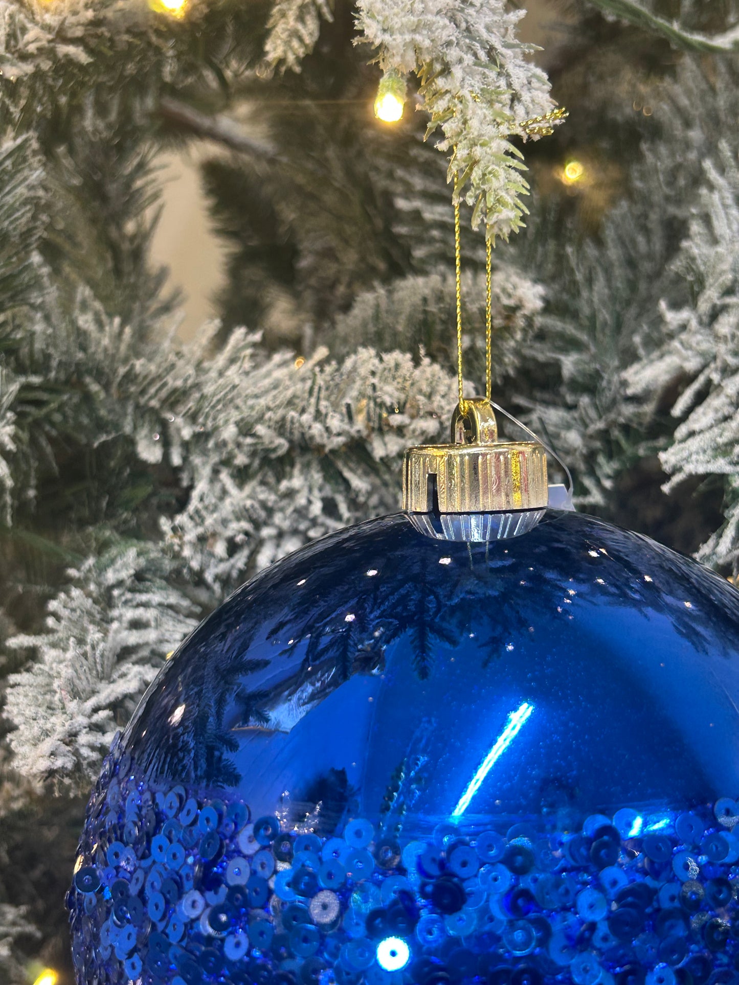 6 Inch Royal Blue Sequin Ball Ornament