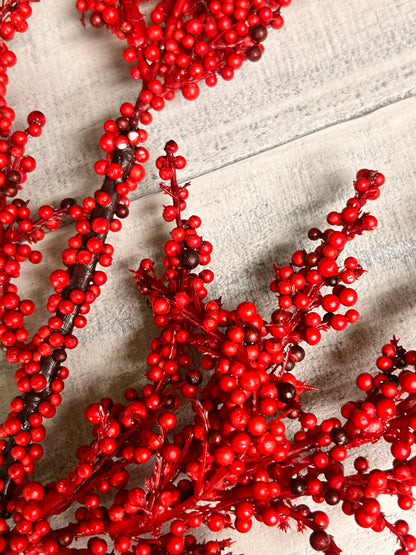 24 Inch Mixed Red Berry Spray