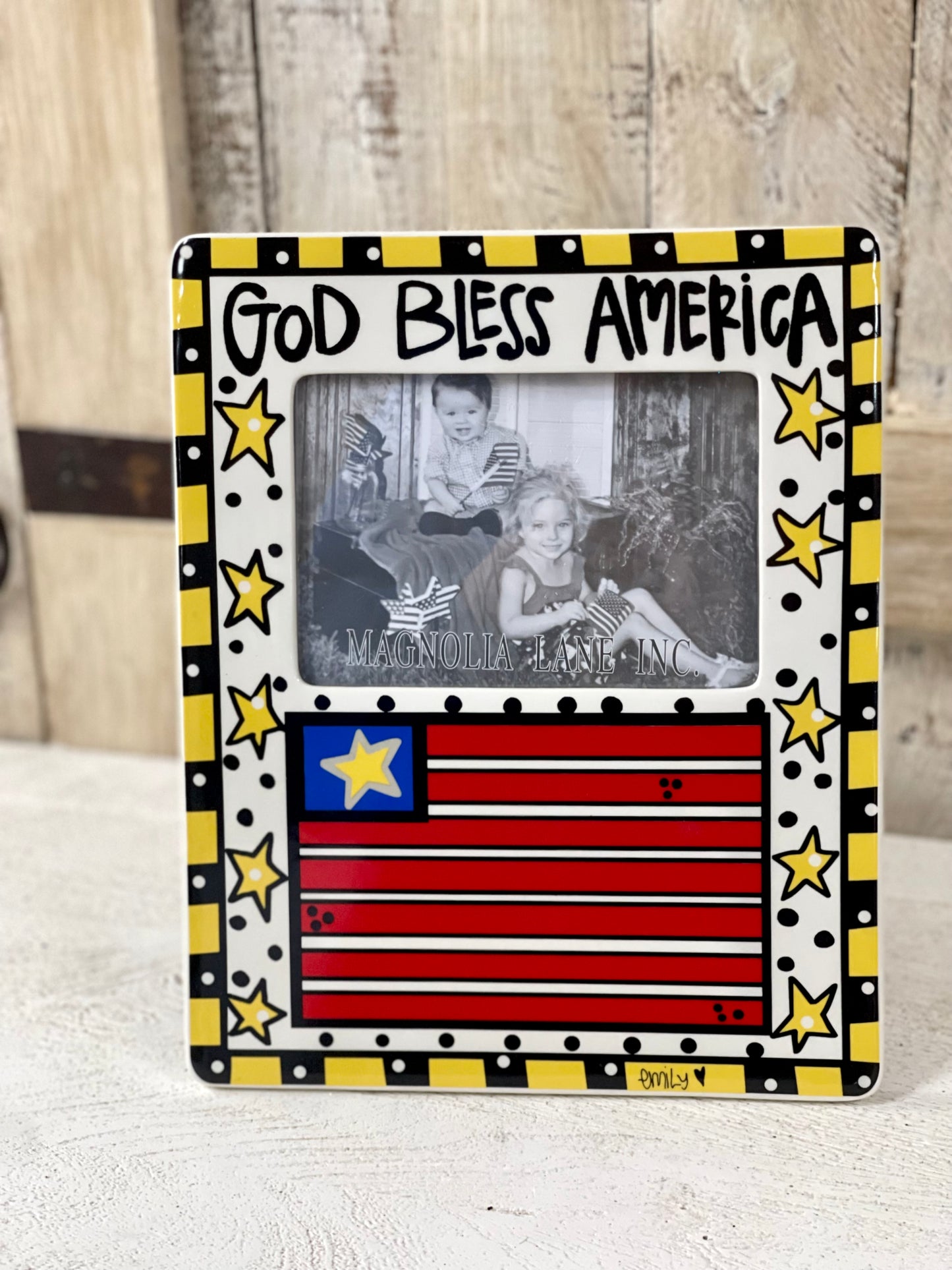11 Inch By 9 Inch God Bless America Picture Frame
