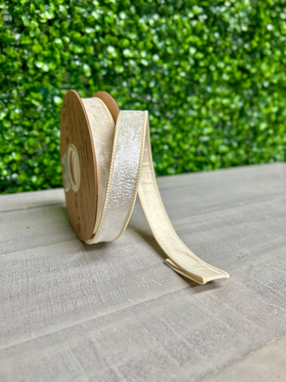 1 Inch By 10 Yard Ivory Heritage Velvet Ribbon