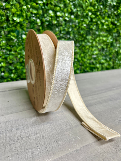 1 Inch By 10 Yard Ivory Heritage Velvet Ribbon
