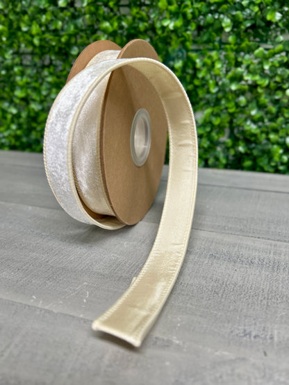 1 Inch By 10 Yard Ivory Heritage Velvet Ribbon