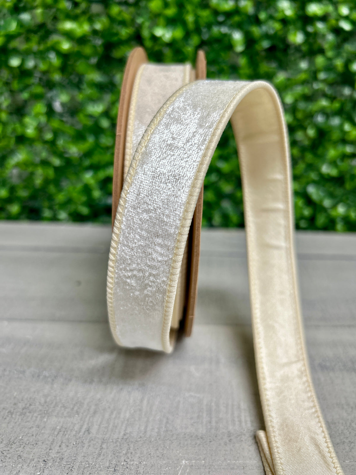 1 Inch By 10 Yard Ivory Heritage Velvet Ribbon