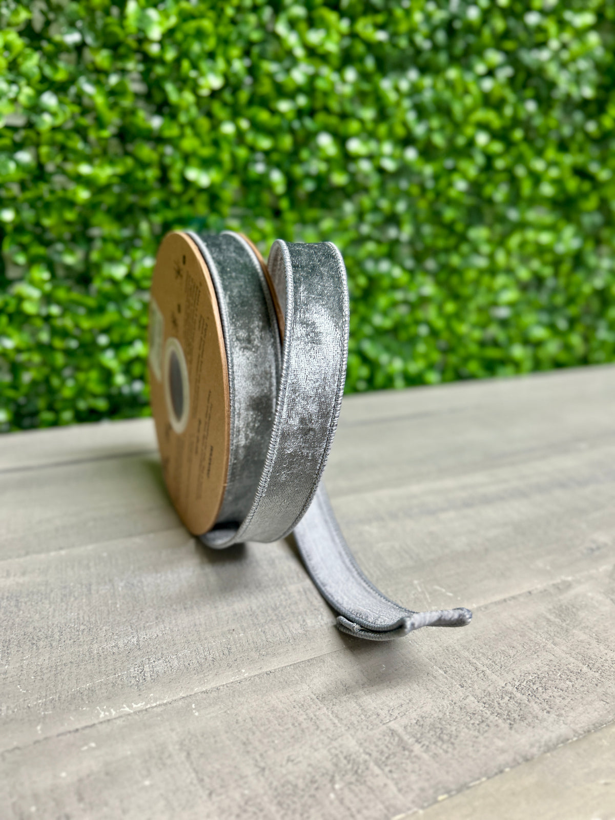 1 Inch By 10 Yard Silver Heritage Velvet Ribbon