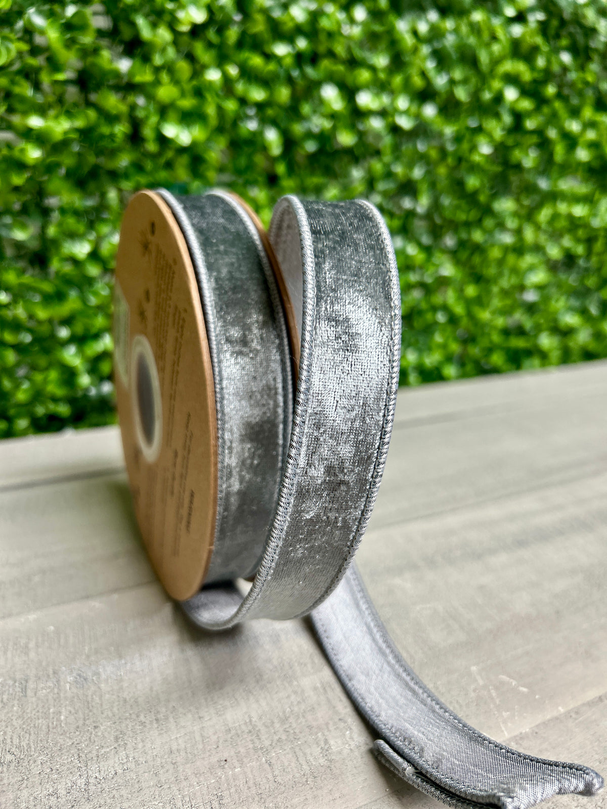1 Inch By 10 Yard Silver Heritage Velvet Ribbon