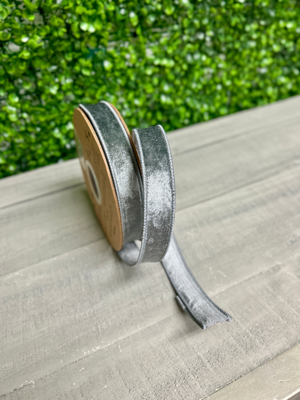 1 Inch By 10 Yard Silver Heritage Velvet Ribbon
