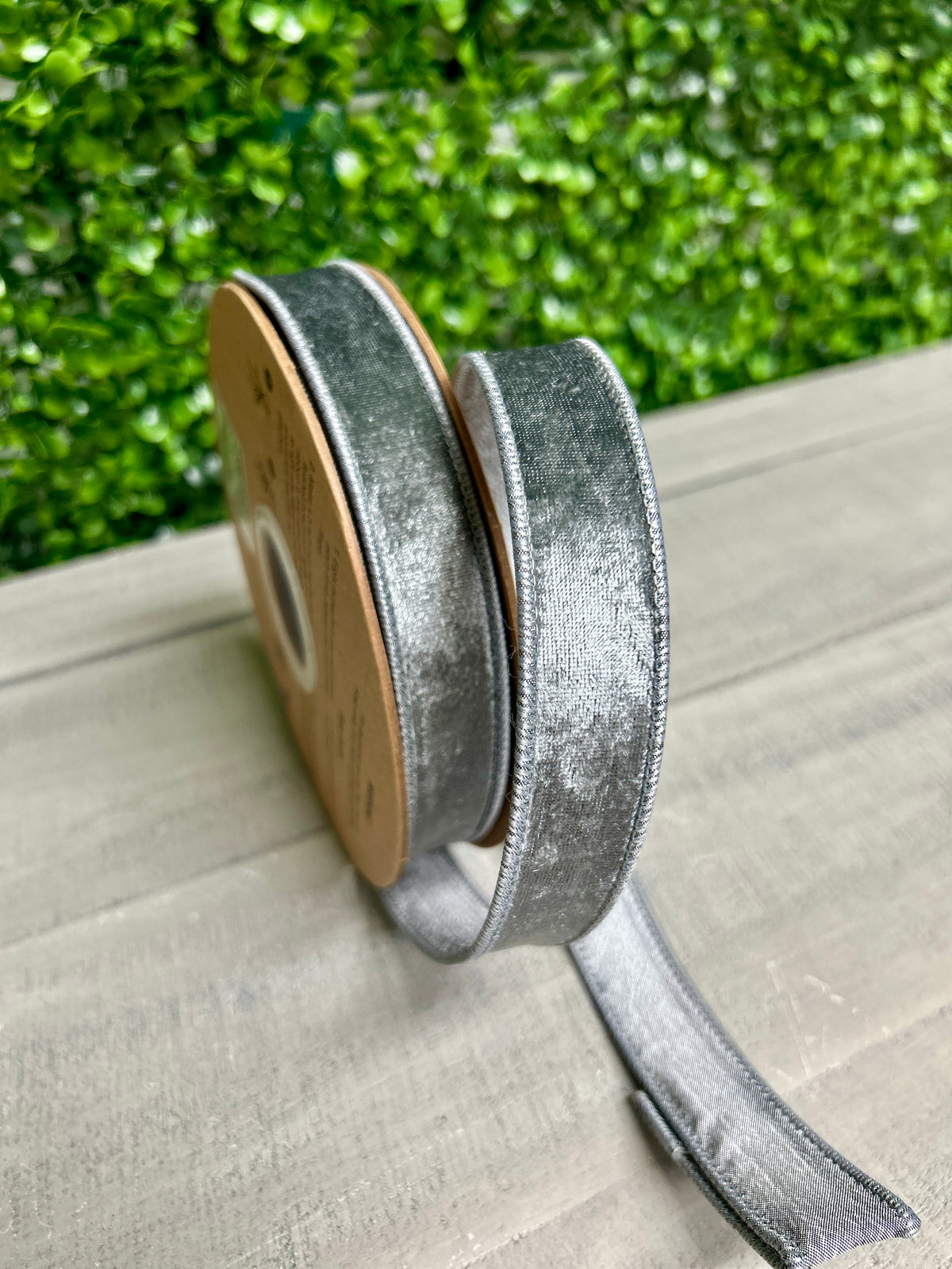 1 Inch By 10 Yard Silver Heritage Velvet Ribbon