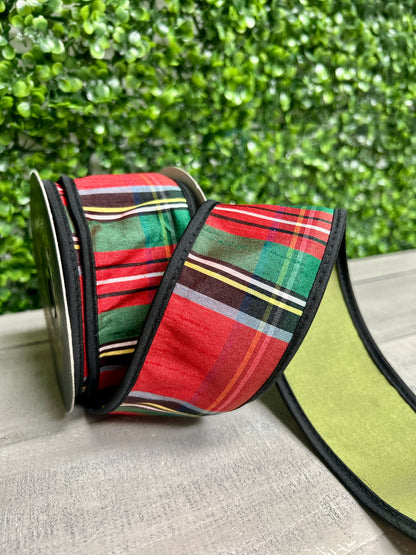 John Mark 2.5 Inch By 10 Yard Royal Stewart Plaid Fused Dupioni Ribbon