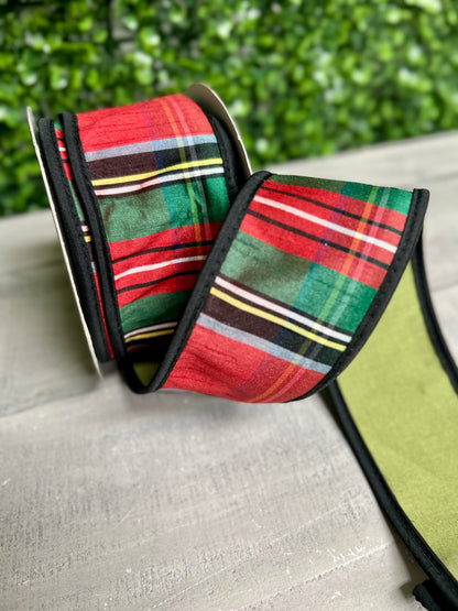 John Mark 2.5 Inch By 10 Yard Royal Stewart Plaid Fused Dupioni Ribbon