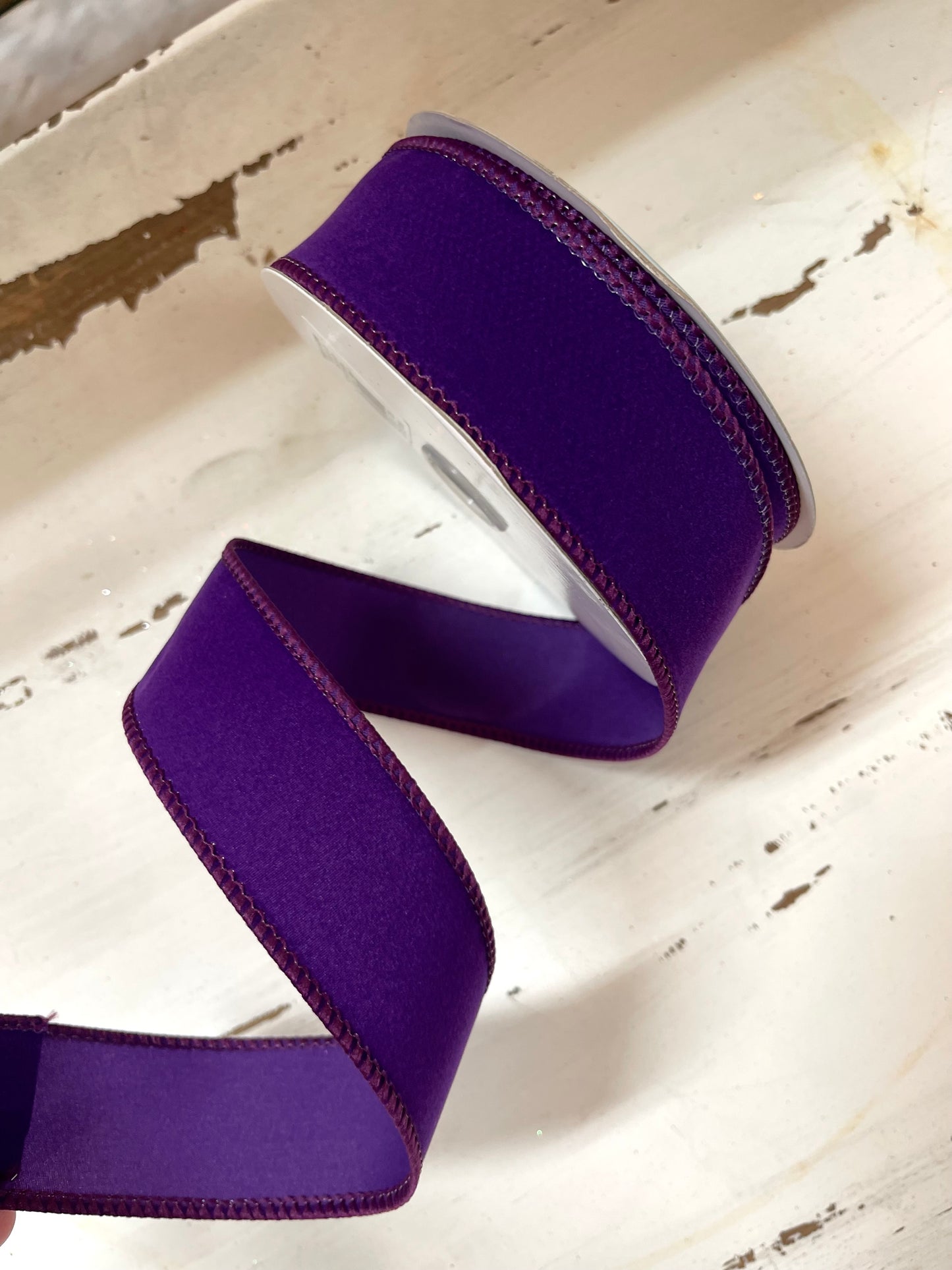 1.5 Inch By 10 Yard Purple Indoor Velvet Ribbon