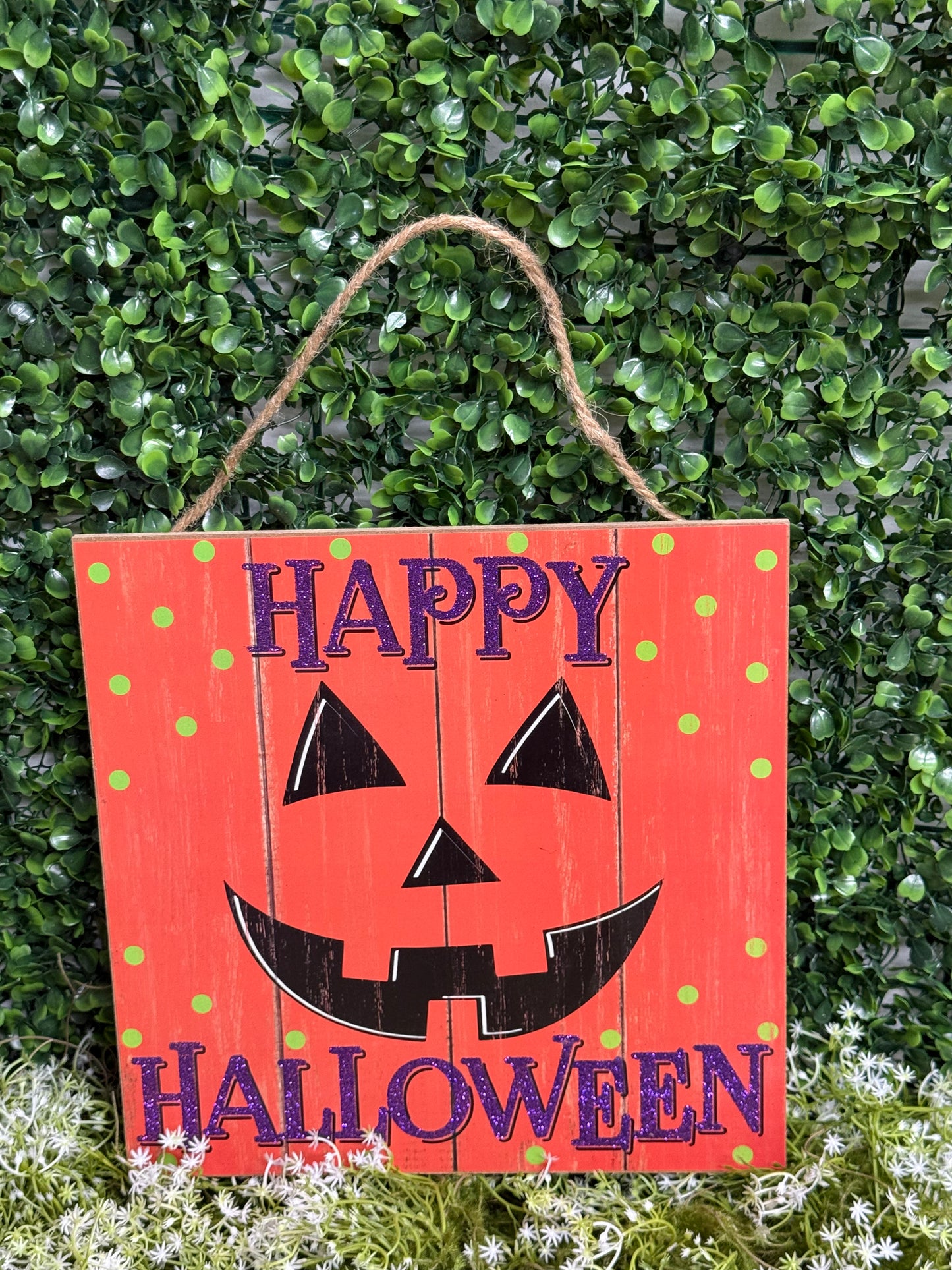 Happy Halloween Jack O' Lantern Wooden Sign