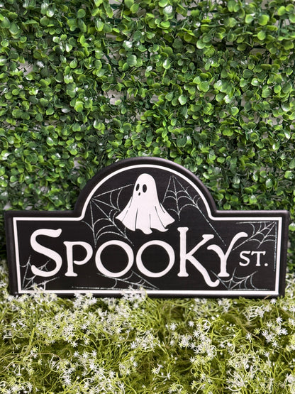 15 Inch Spooky Street Ghost Street Metal Sign