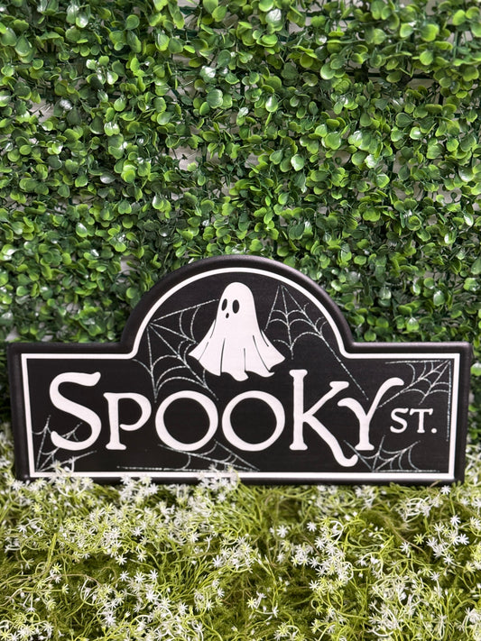 15 Inch Spooky Street Ghost Street Metal Sign
