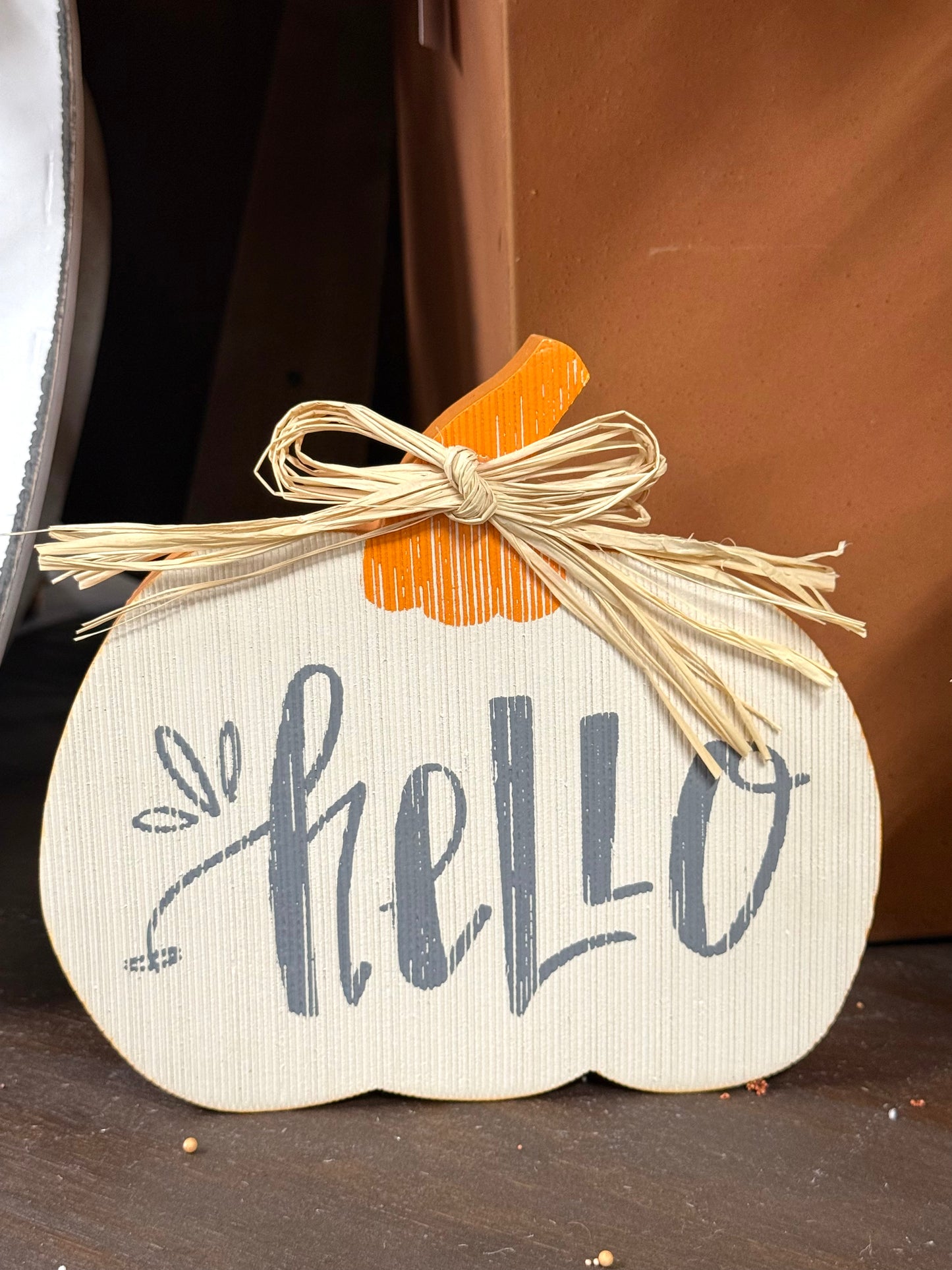 Wood Harvest Leaf and Pumpkin Sign Decor Assorted Styles