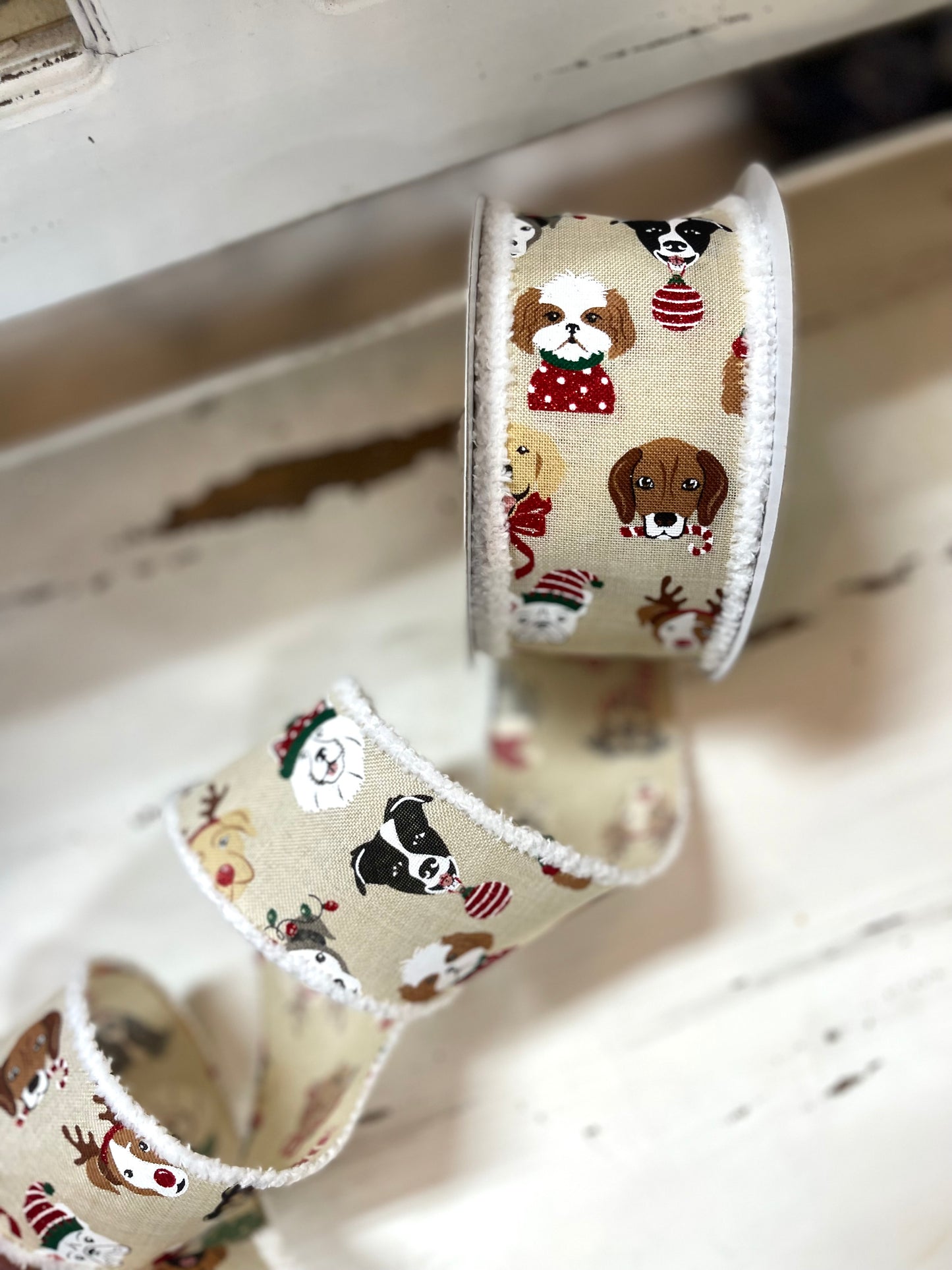 2.5 Inch By 10 Yard Christmas Dogs With Drift Ribbon