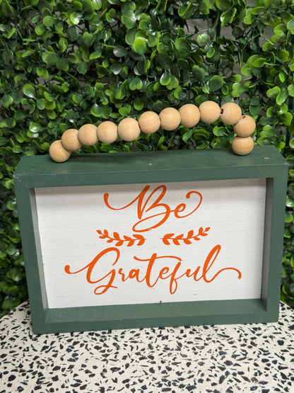 Wood Harvest Block with Beads 4 Styles
