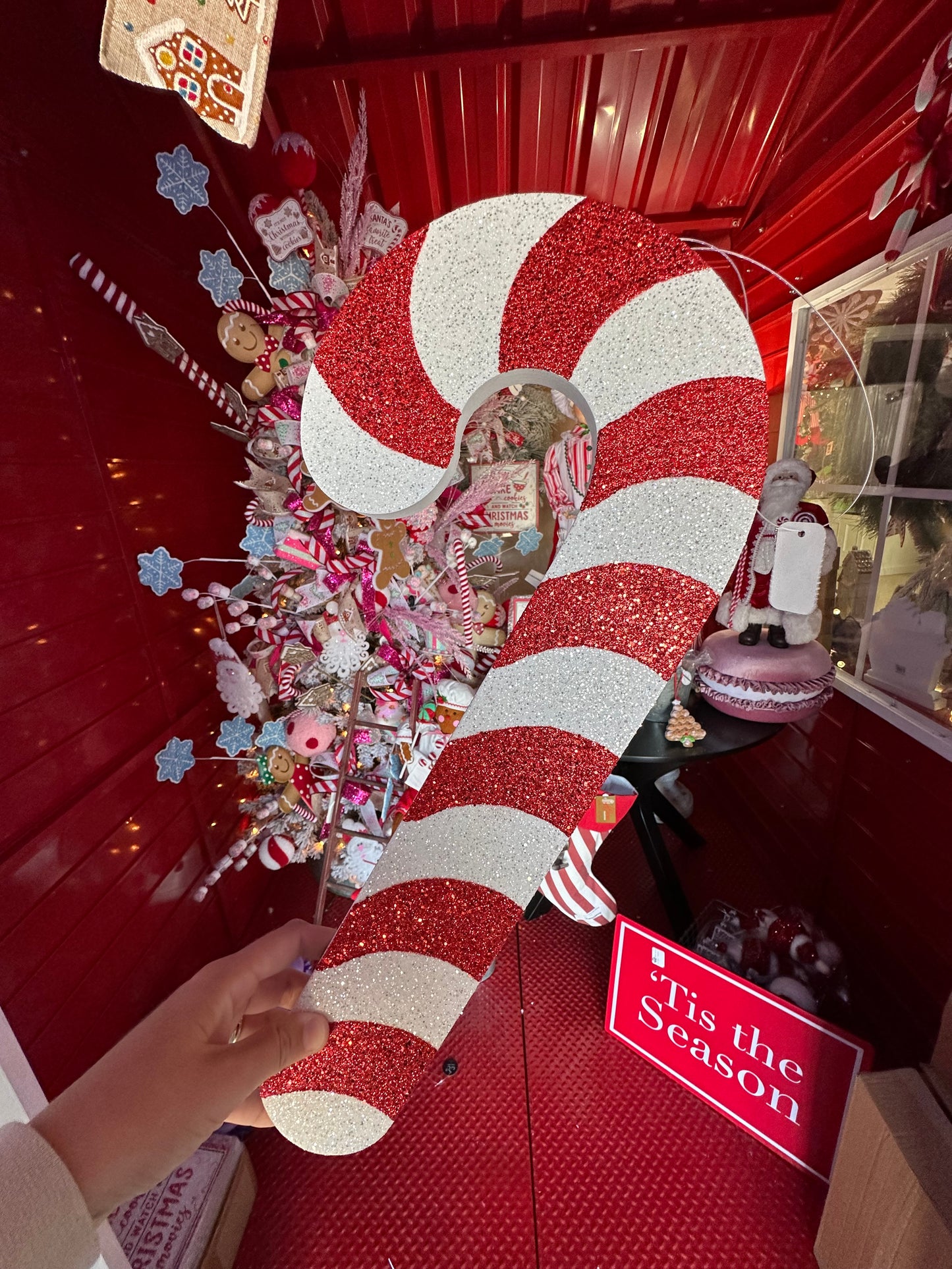 20 Inch Glittered Eve Red And White Foam Candy Cane