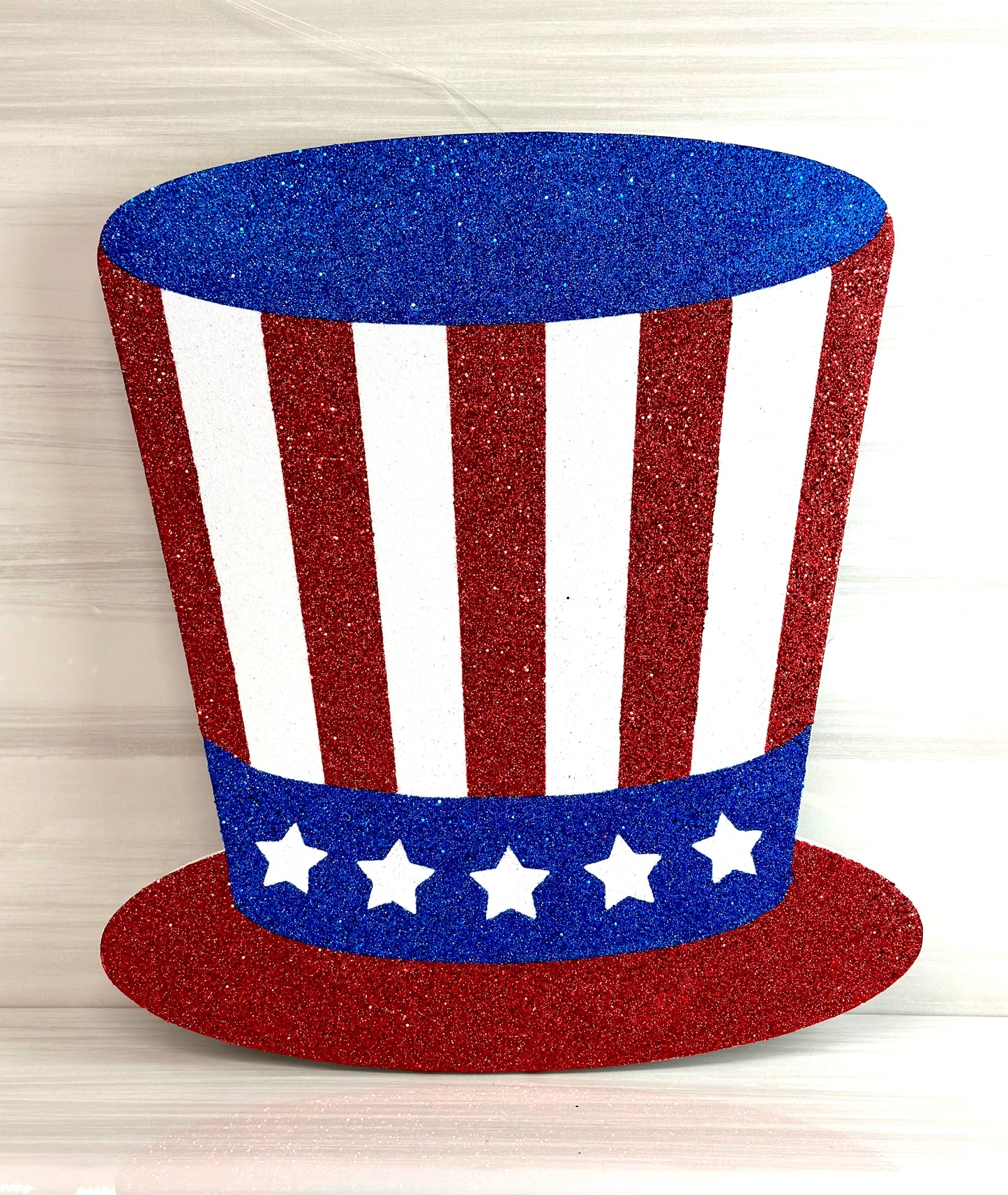20 Inches Tall Glittered American Uncle Sam Hat
