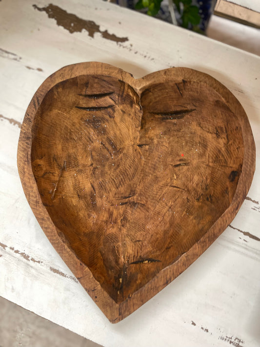 Large Heart Shaped Dough Bowl