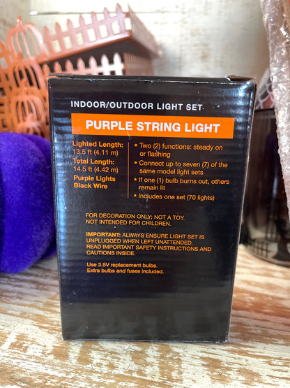 Halloween Indoor and Outdoor Purple String Light