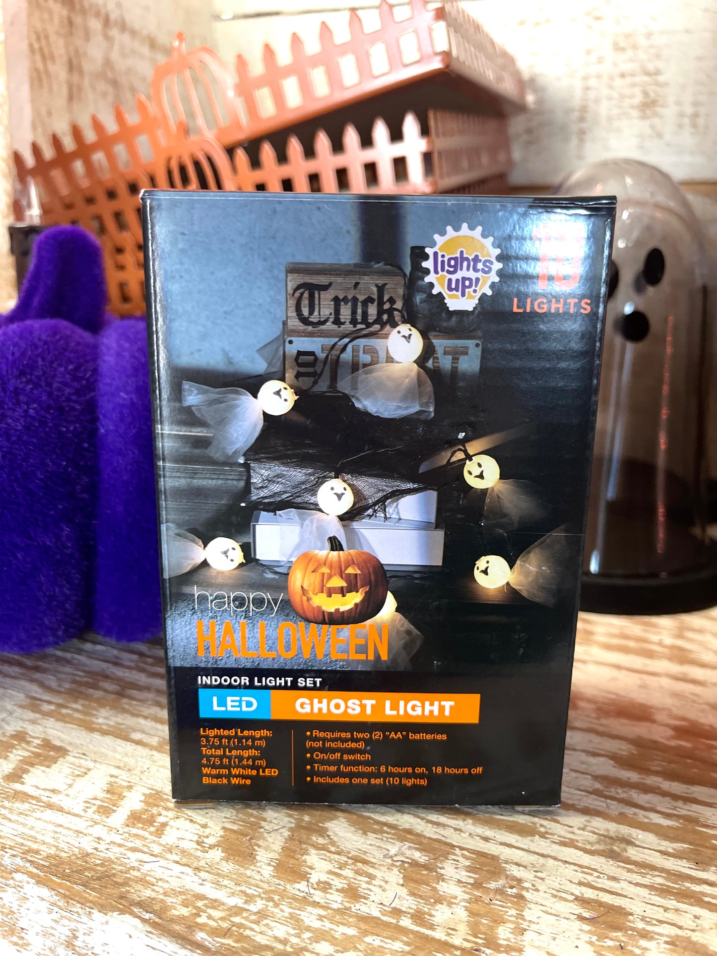 Halloween Indoor Battery LED Ghost Light Set