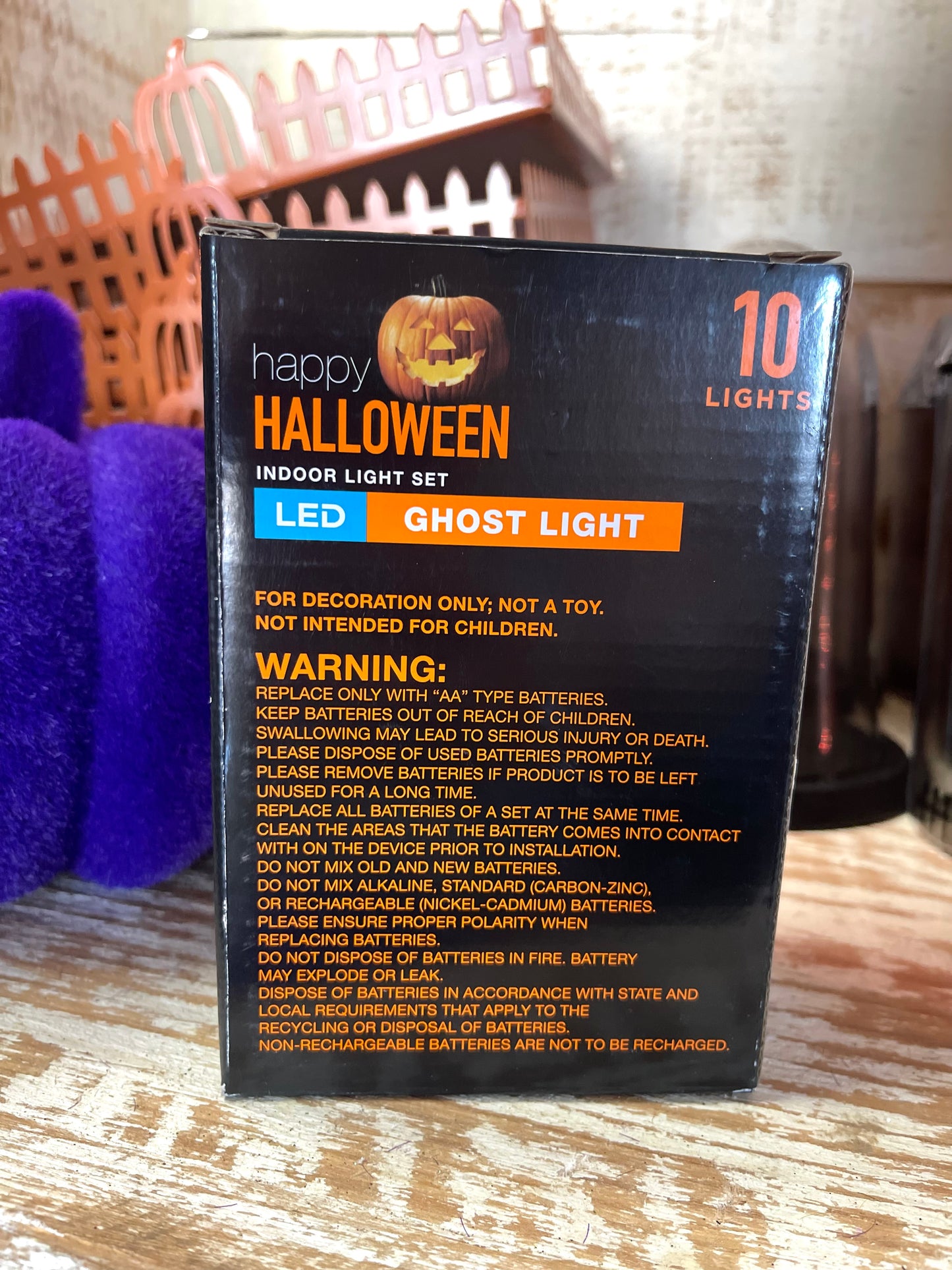 Halloween Indoor Battery LED Ghost Light Set