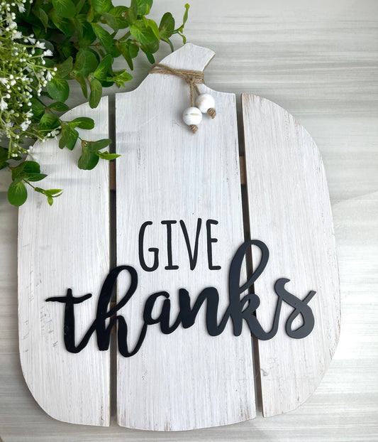 Pumpkin Shaped Slat Fall Sign Assorted