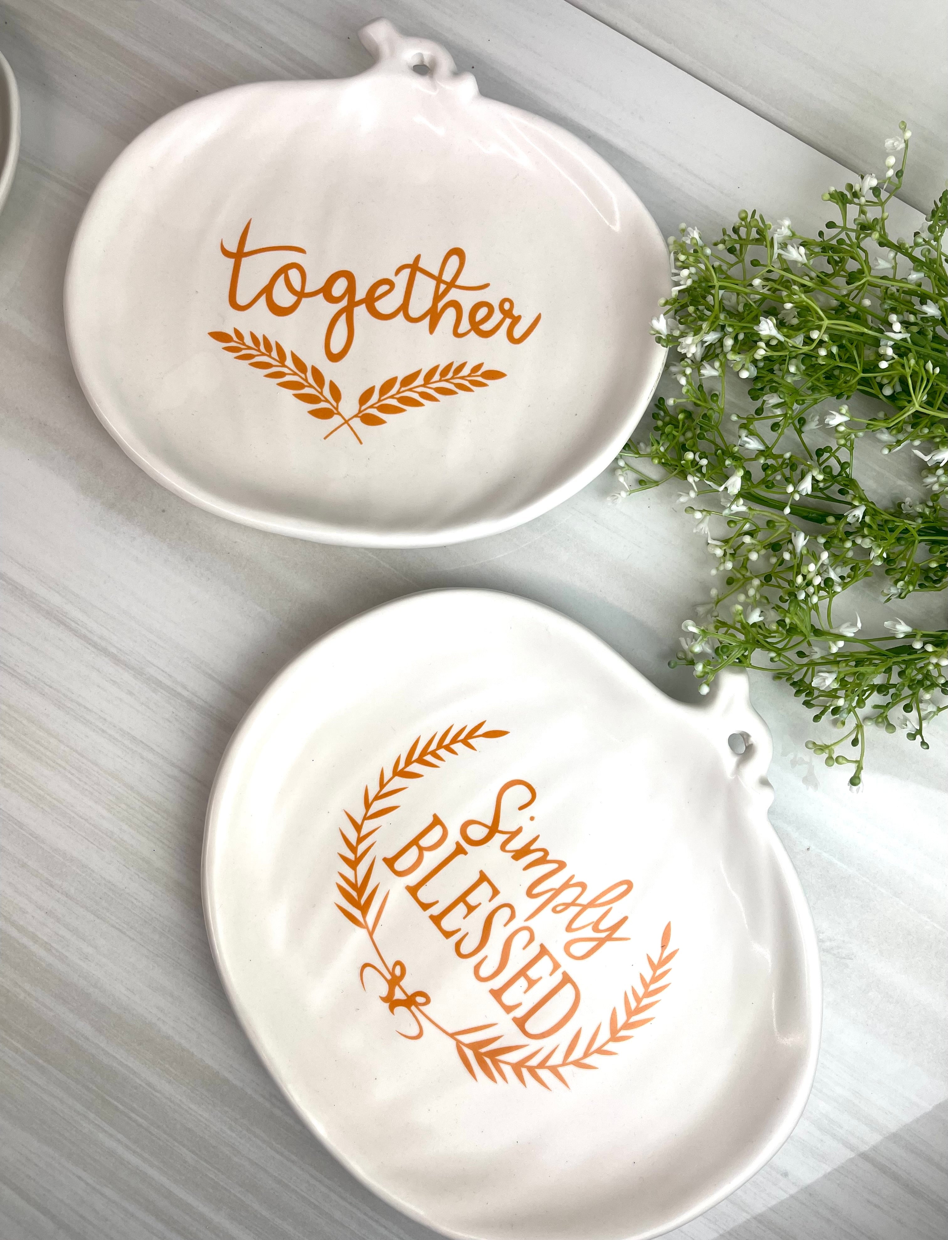 Together and Blessed Fall Plates 2 Assorted TMIGifts