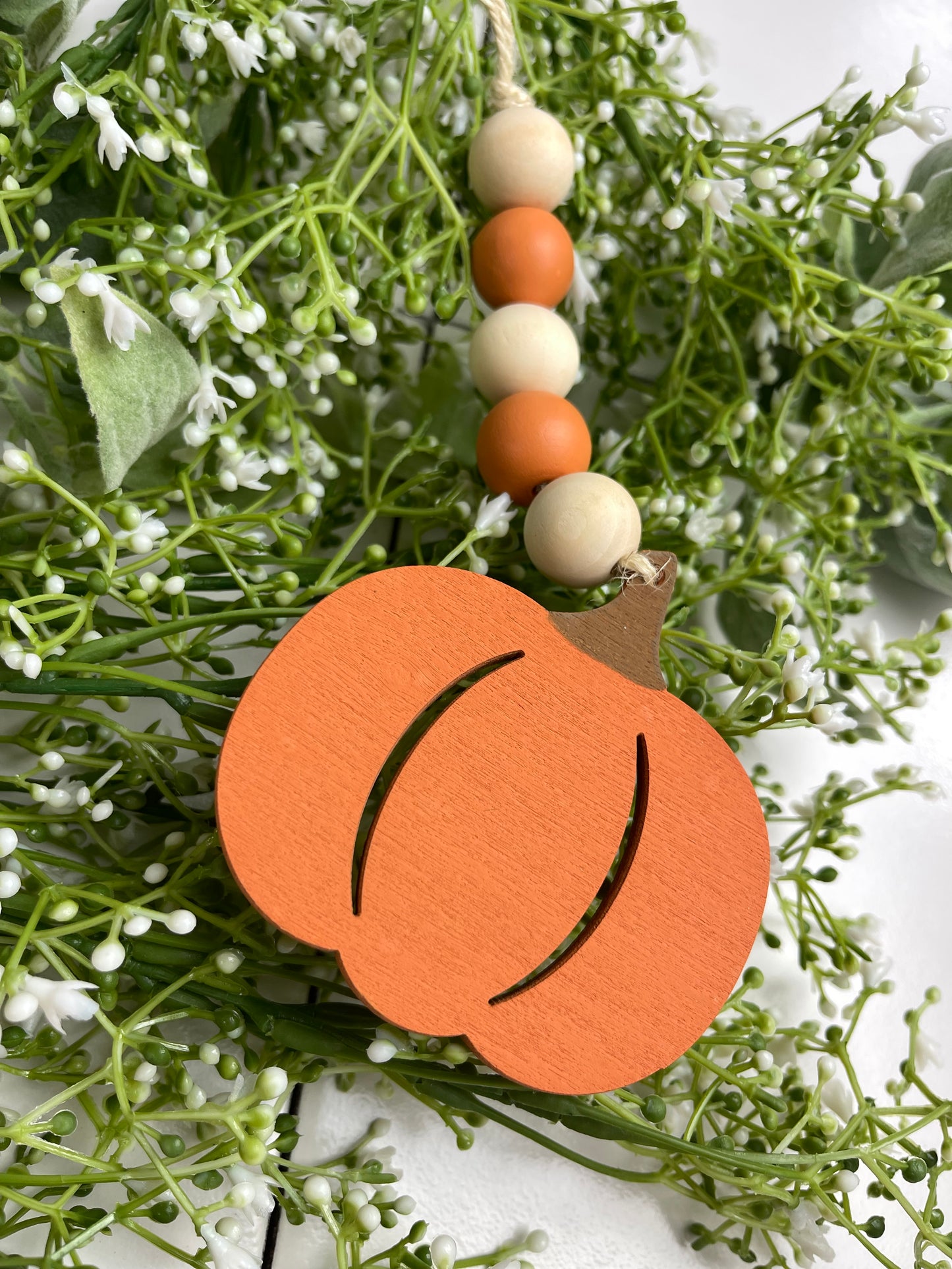 Pumpkin Wood Beaded Ornament 3 Different Styles