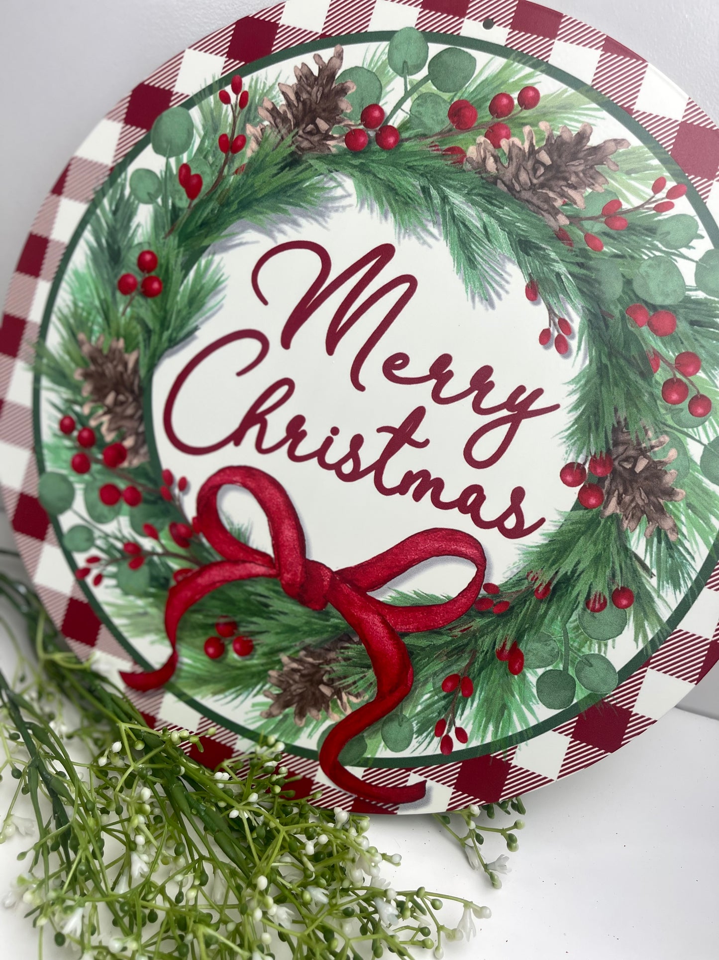 12 Inch Merry Christmas Metal Sign