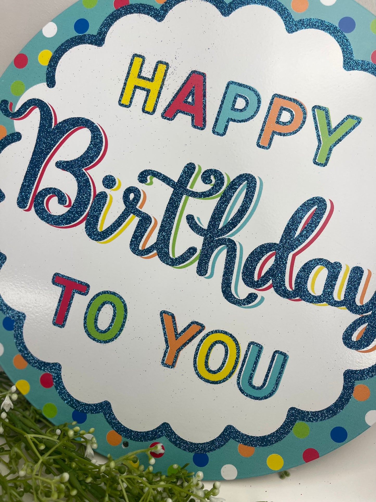 12 Inch Happy Birthday To You Wreath Sign