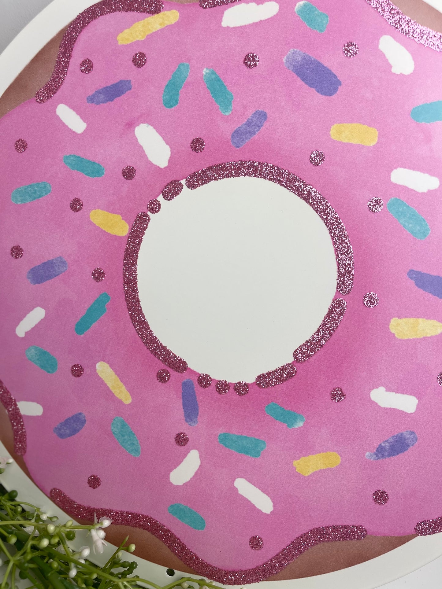 12 Inch Glitter Donut Metal Sign