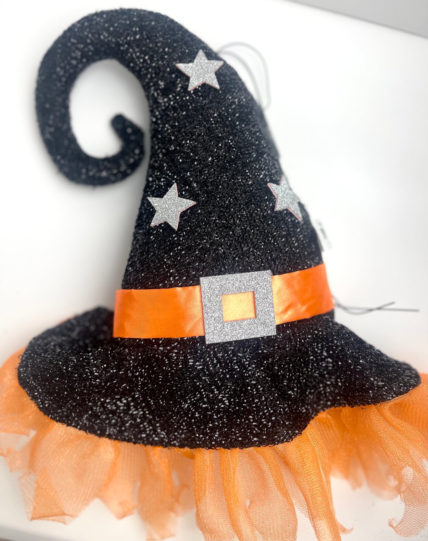 Black And Orange Witch Hat And Leg Decor Kit Three Piece Kit