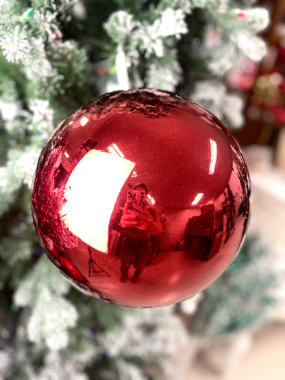 10 Inch Shiny Burgundy Smooth Ornament Ball