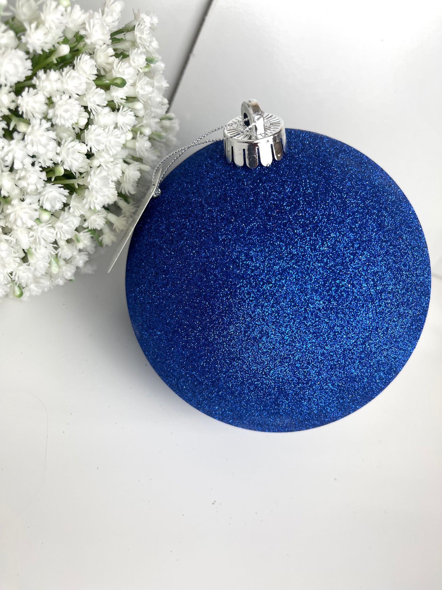 6 Inch Royal Blue Glitter Ornament Ball