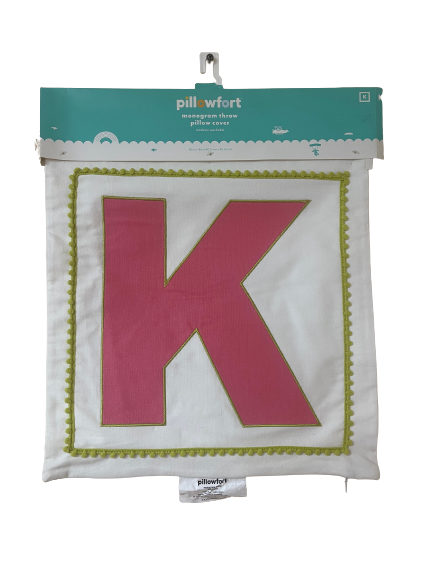 Pillowfort Monogram Throw Pillow Cover- Letter K