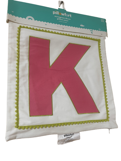 Pillowfort Monogram Throw Pillow Cover- Letter K