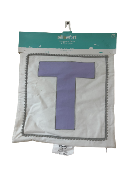 Pillowfort Monogram Throw Pillow Cover- Letter T