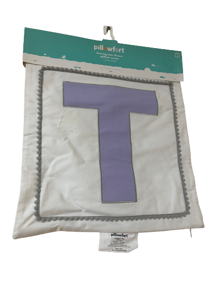 Pillowfort Monogram Throw Pillow Cover- Letter T