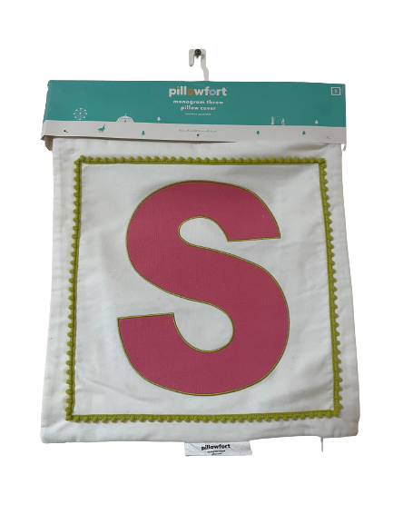Pillowfort Monogram Throw Pillow Cover- Letter S