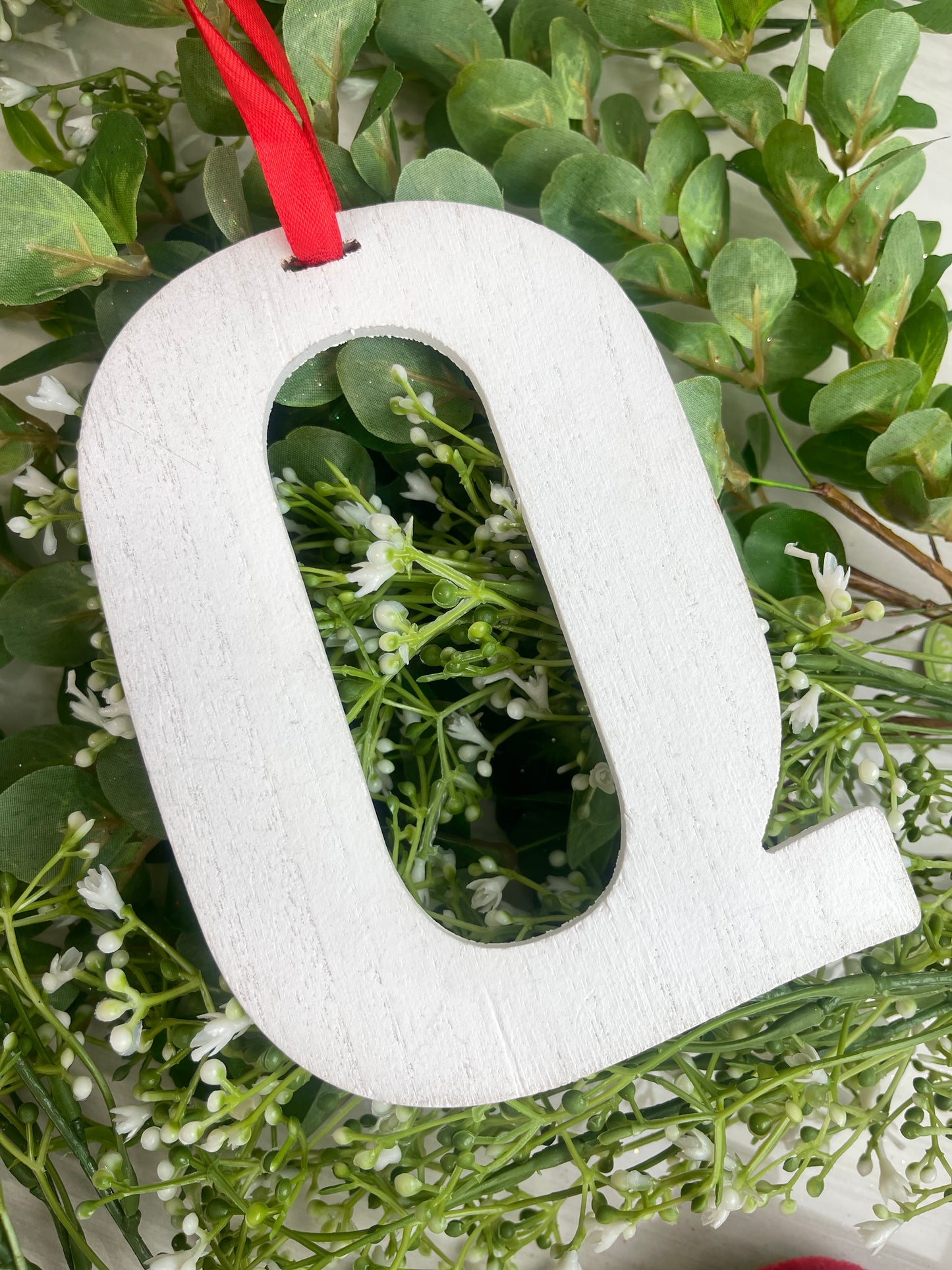 White Wooden Letter Ornament