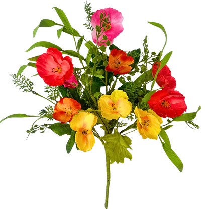 17 Inch Vibrant Passion Poppy Bush