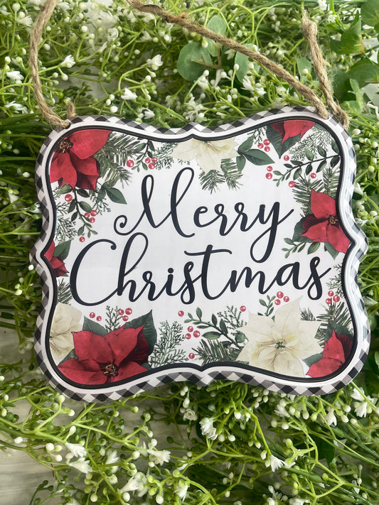 Vintage Merry Christmas Metal Sign 2 Styles