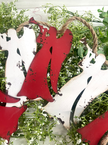 Metal Red and White Angel Garland