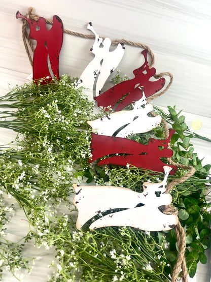 Metal Red and White Angel Garland
